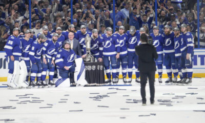 Tampa Bay Lightning juhli pääsyä Stanley Cup -finaaleihin.