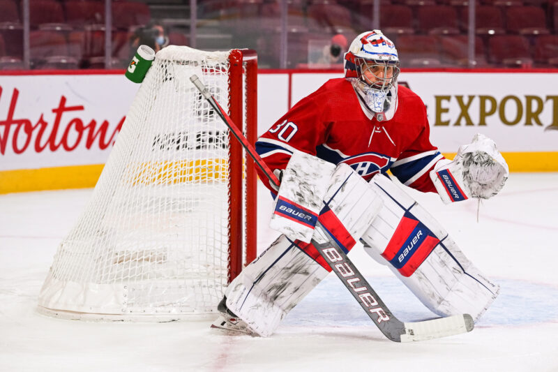 Montreal Canadiensin maalivahti Cayden Primeau.