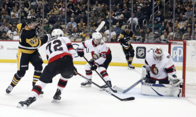 Ottawa Senatorsin Dylan Ferguson pelasi debyytin Pittsburgh Penguinsia vastaan.