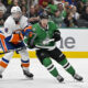 New York Islandersin Alexander Romanov ja Dallas Starsin Logan Stankoven.